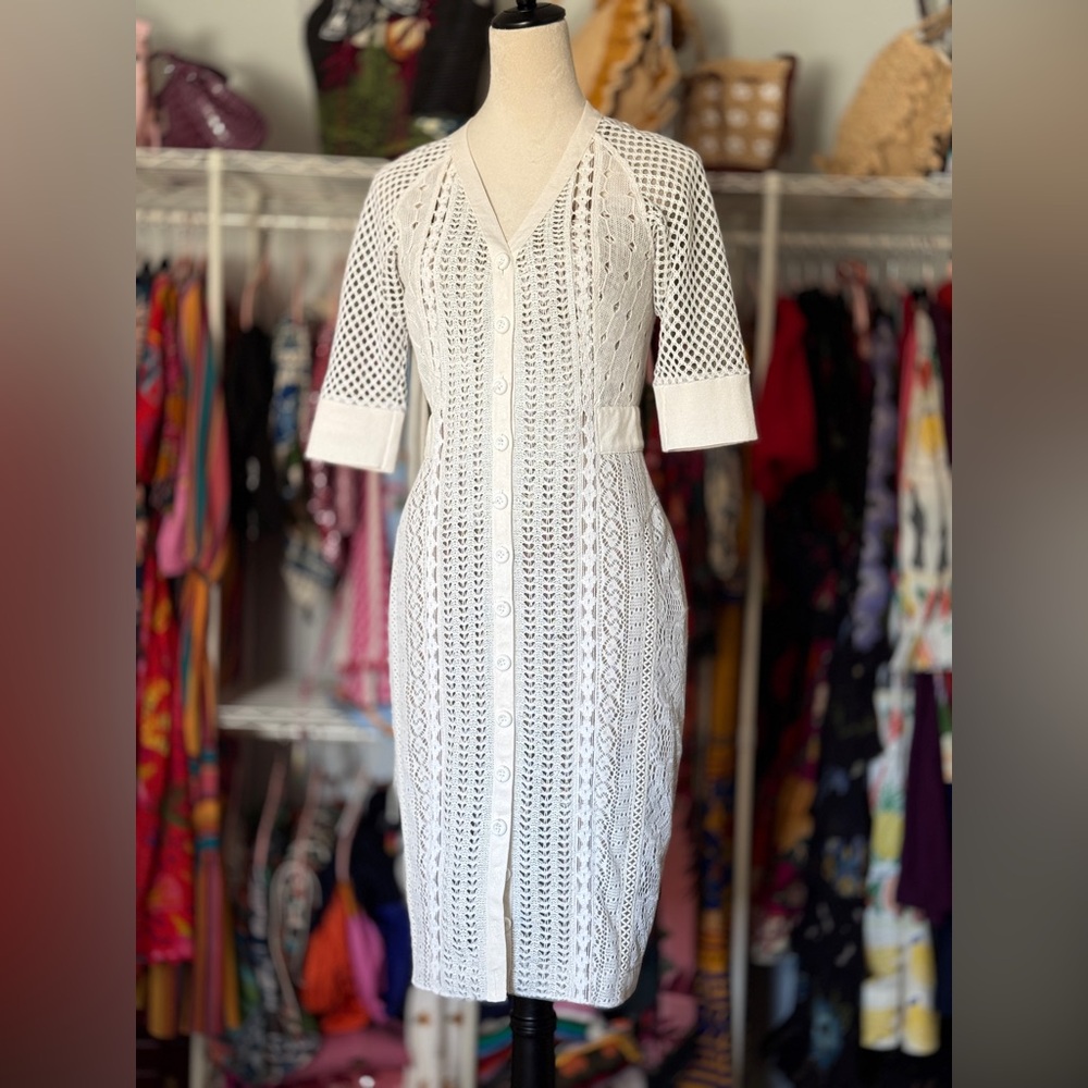 Byron Lars x Anthropologie Crochet Lace Pencil Dress sz 6 / Small